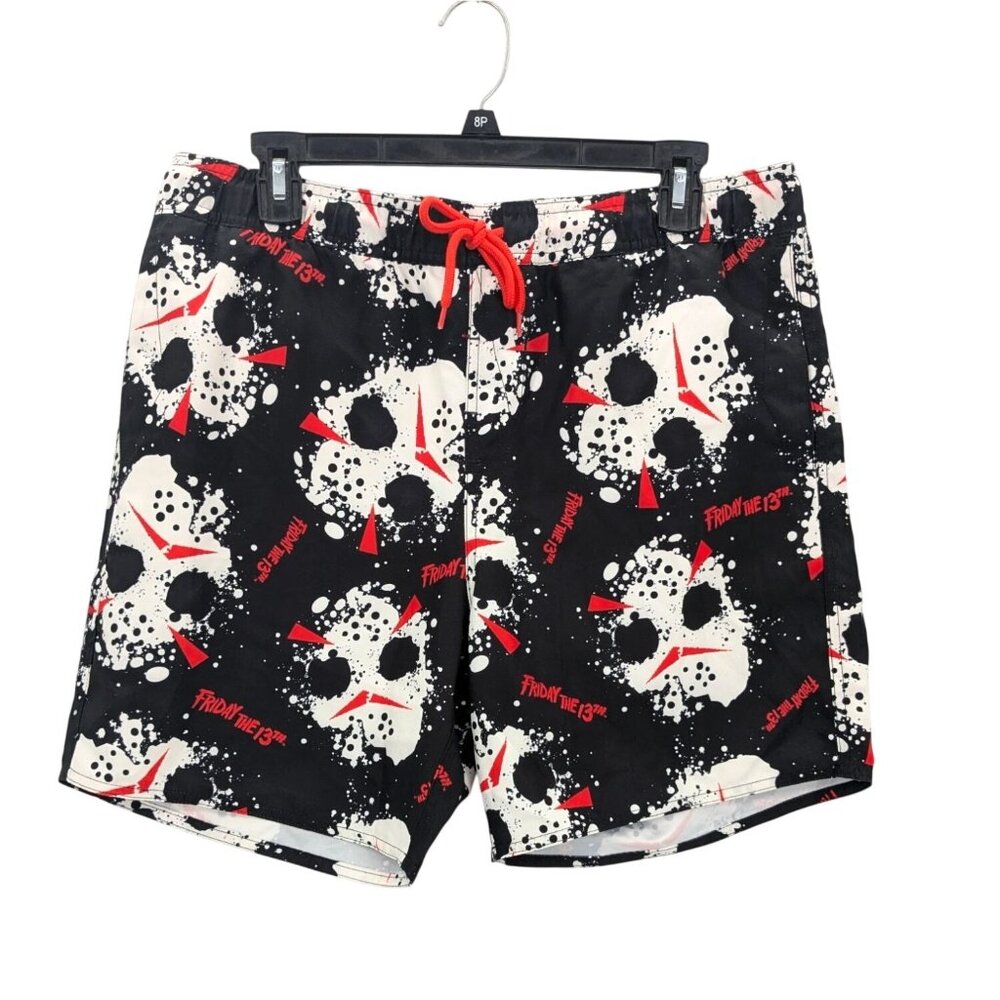 Friday The 13th Jason Hockey Mask Swim Trunks Horror Movie Board Shorts  Size M